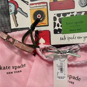 Kate Spade bundle silver bracelet & mouse pad NWT & bonus pink marble bracelet